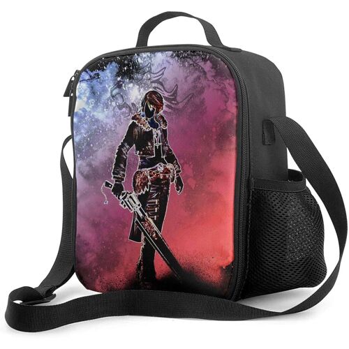 Soul of The Gunblade Boîte à lunch portable avec doublure isolée rembourrée Sac à lunch Refroidisseur thermique Réutilisable Stockage des aliments chauds avec étoile d'épaule pour adultes et enfants