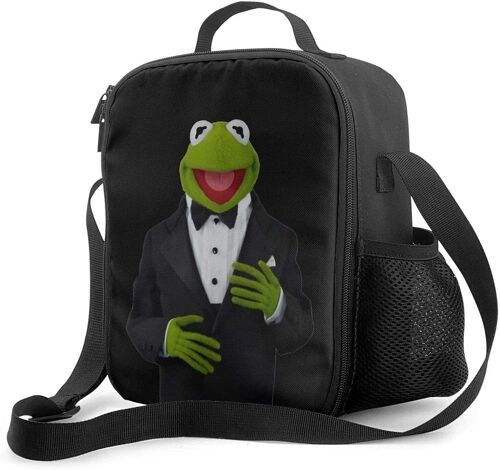 Suit Kermit The Frog Boîte à lunch portable avec doublure isolée rembourrée Sac à lunch Refroidisseur thermique Réutilisable Stockage des aliments chauds avec étoile d'épaule pour adultes et enfants