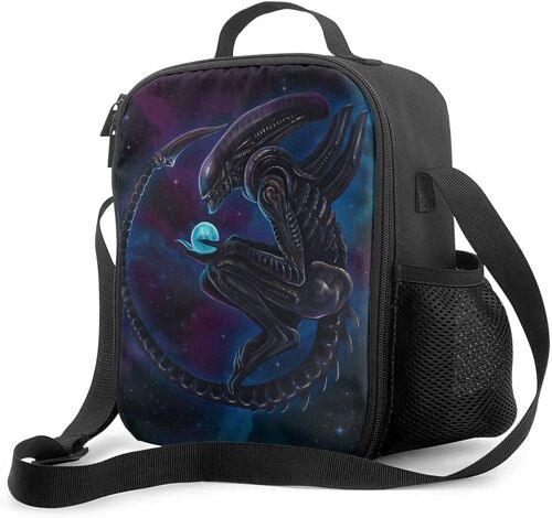 Alien Boîte à lunch portable avec doublure isolée rembourrée Sac à lunch Refroidisseur thermique Réutilisable Stockage des aliments chauds avec étoile d'épaule pour adultes et enfants