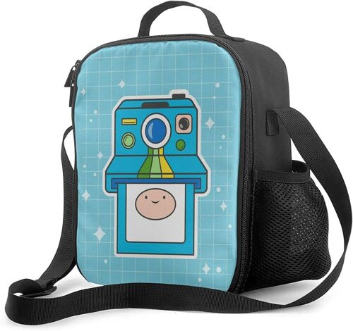 Finn Polaroid Boîte à lunch portable avec doublure isolée rembourrée Sac à lunch Refroidisseur thermique Réutilisable Stockage des aliments chauds avec étoile d'épaule pour adultes et enfants