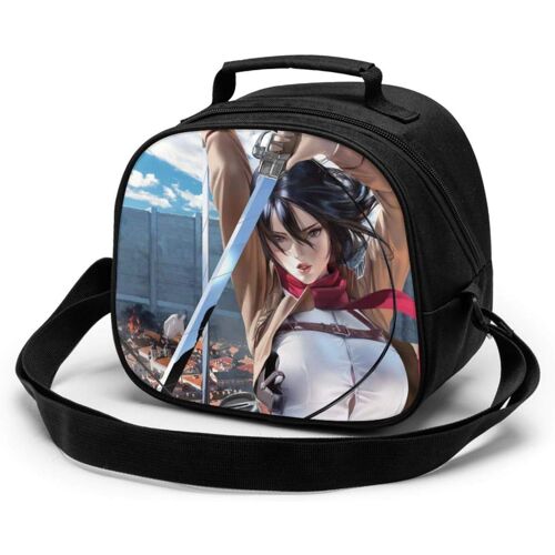 Anime Attack on Titan Sac de repas pour enfants réutilisable, étanche et étanche, glacière portable, sac isotherme en polyester pour enfants