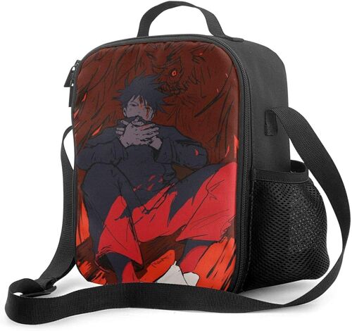 Megumi Fushiguro Nue Boîte à lunch portable avec doublure isolée rembourrée Sac à lunch Refroidisseur thermique Réutilisable Stockage des aliments chauds avec étoile d'épaule pour adultes et enfants