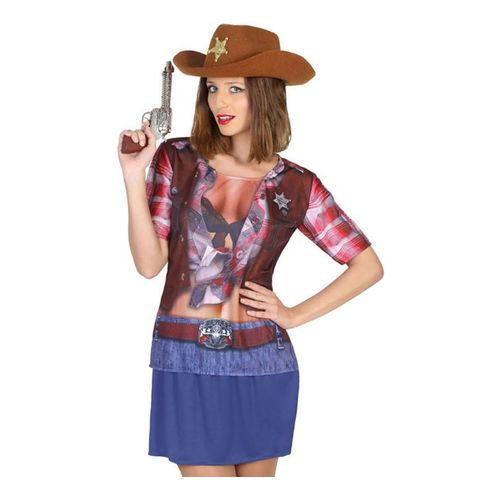 T-Shirt Déguisement De Cowboy Pour Femme (Taille M-L)