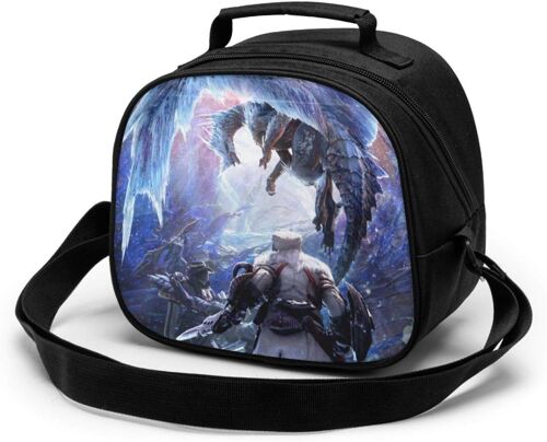 Monster Hunter World Sac de repas pour enfants réutilisable, étanche et étanche, glacière portable, sac isotherme en polyester pour enfants