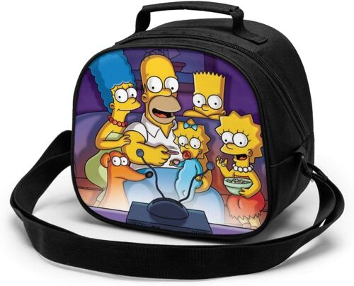 Simpsons Cartoon Anime Sac de repas pour enfants réutilisable, étanche et étanche, glacière portable, boîte à déjeuner en polyester, sac isotherme thermique pour enfants