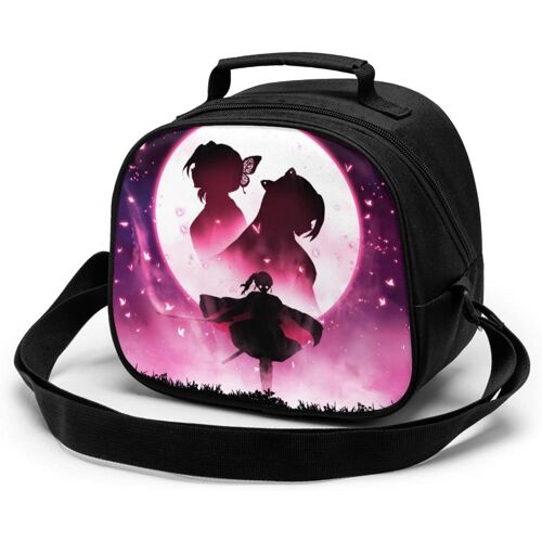 Demon Slayer Kimetsu no Yaiba Sac de repas pour enfants réutilisable, étanche et étanche, sac à déjeuner isotherme portable, boîte à déjeuner isotherme pour étudiant