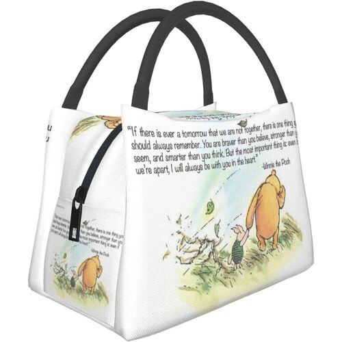 Winnie The Pooh Sac à lunch isotherme portable, sac de pique-nique fourre-tout réutilisable, boîte à lunch, sac isolant portable, boîte isolée, pour le travail scolaire et le bureau