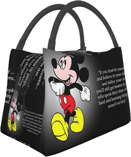 Sac à lunch isotherme portable Mickey Mouse, sac de pique-nique fourre-tout réutilisable, boîte à lunch, sac isolant portable, boîte isolée, pour le travail scolaire et le bureau