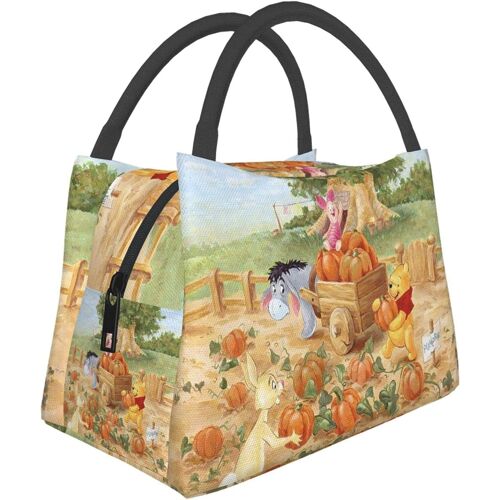 Sac à lunch isotherme portable Winnie The Pooh Pumpkin, sac de pique-nique fourre-tout réutilisable, boîte à lunch, sac isolant portable, boîte isolée, pour le travail scolaire et le bureau
