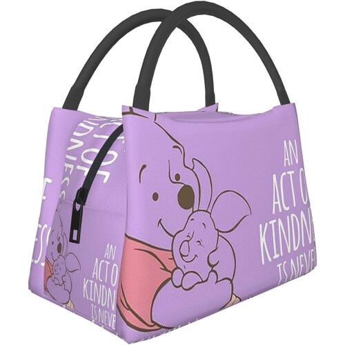 Winnie The Poohw Sac à déjeuner isotherme portable violet, sac de pique-nique fourre-tout réutilisable, boîte à déjeuner, sac isolant portable, boîte isolée, pour le travail scolaire et le bureau