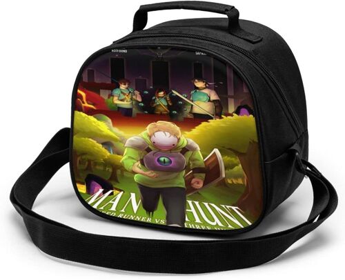 Sac repas pour enfants Dream Cooler Sac fourre-tout à déjeuner isotherme avec bandoulière Bento portable étanche, boîte à déjeuner réutilisable pour aliments chauds pour enfants - Noir