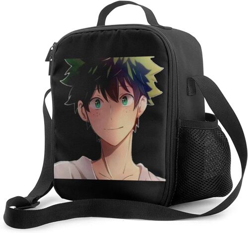 Hero Academia Boîte à déjeuner avec doublure isolée rembourrée, sac à déjeuner isotherme portable, fourre-tout étanche pour adultes et enfants à l'école, au bureau en plein air