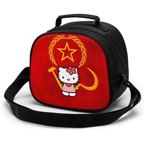 Hello Kitty Sac de repas pour enfants Sac fourre-tout isotherme thermique avec bandoulière Bento portable étanche, boîte de rangement des aliments chauds, boîte à déjeuner pour enfants pour l'école