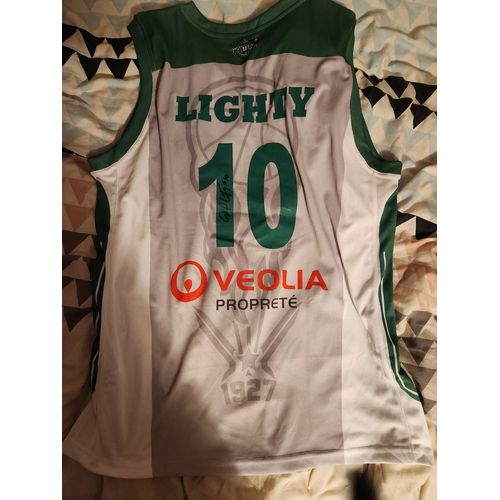 Maillot Basket Jsf Nanterre Dédicacé Par David Lighty