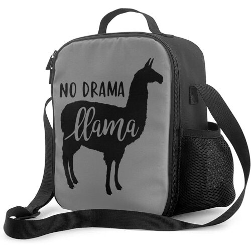 No Probllama Boîte à lunch avec doublure isolée rembourrée Sac à lunch Sac isotherme thermique Sac à lunch fourre-tout étanche à l'épaule portable pour adultes et enfants à l'école au bureau en plein air