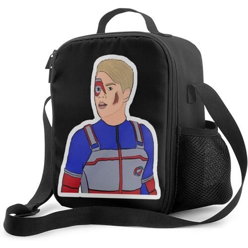 Henry Danger Boîte à lunch avec doublure isolée rembourrée Sac à lunch Sac isotherme thermique Sac à lunch fourre-tout étanche à l'épaule portable pour adultes et enfants à l'école au bureau en plein air