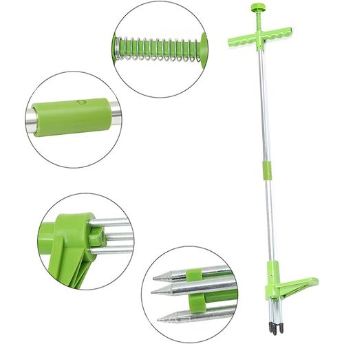 Extracteur de Mauvaises Herbes Manuel avec poignée en Acier et 3 Griffes