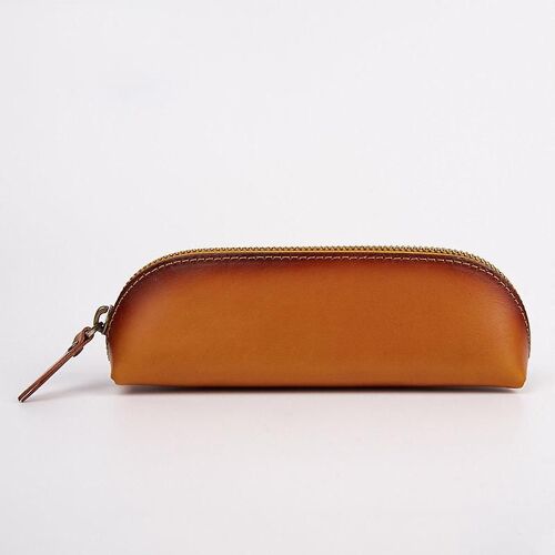 Étui À Crayons I Pochette À Crayon En Cuir Véritable Pour Femmes Et Hommes Pour L'uni, L¿École, Le Voyage I Étui À Crayons Portable Pour La Papeterie Ou Les Articles De Toilette I L Black Vi