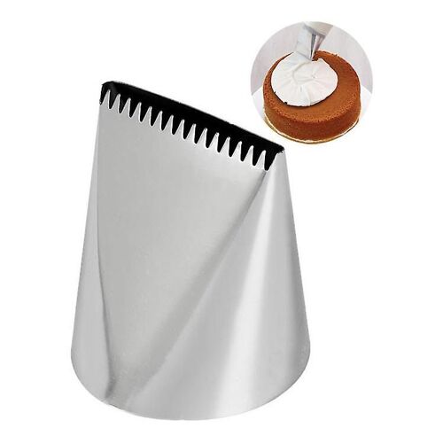 Buse Pâtisserie Décoration Acier inoxydable Simple face Dentelé Crème au Beurre Tartiner Buse Buttercream Décoration Outil de cuisson (1pc)