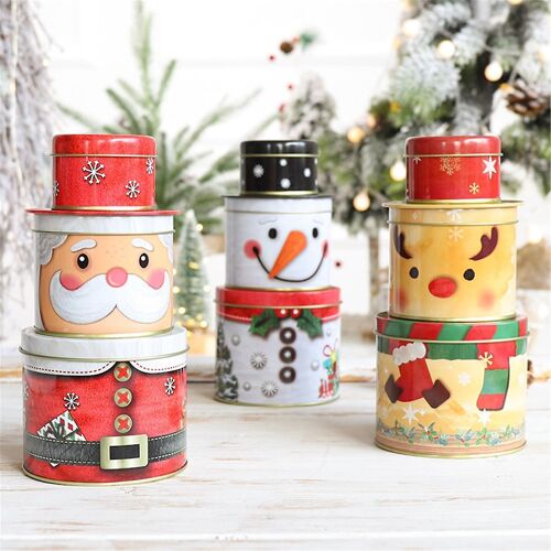 Porte-Bonbons De Noël - Boîtes À Friandises Multifonctionnelles À 3 Couches Dans Le Style De Noël