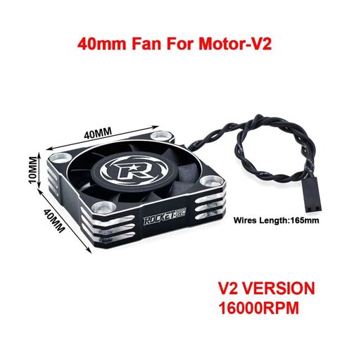 Silver Silver -V2 De 40 Mm-V2 - Ventilateur De Refroidissement De Moteur De Voiture Rc, Ventilateur De Refroidissement En Métal Pour 1/10, 1/8, 540, 550, 3650, Dissipation Thermique De Moteur, Surpasshobby Rokcet-Rc, 30mm, 40mm