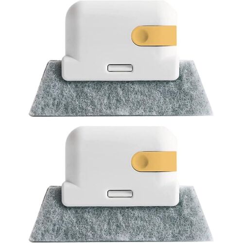 Brosse de nettoyage de rainure de fenêtre créative, brosse de nettoyage de vitre magique, outils de nettoyage de crevasse portatifs pour tous les coins et les espaces (jaune) 2pcs)