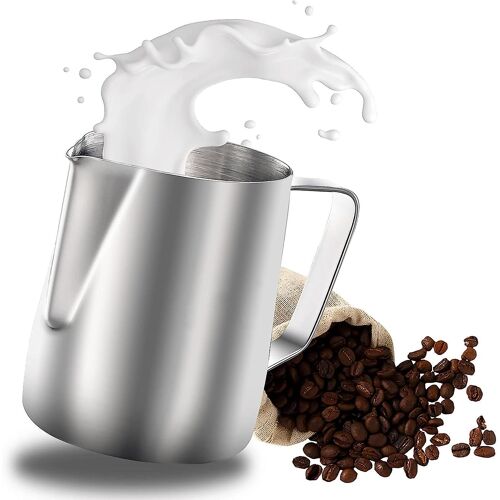 Pot À Lait Jug En Acier Inoxydable Pichet À Mousse De Lait, 12 Oz / 350ml Lait Café Cappuccino Latte Art Frothing Pitcher Barista Milk Jug Cupcolor: Argent1