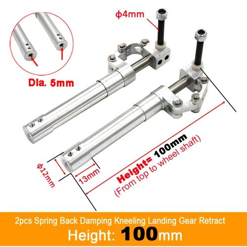 Paire D 5.0- H100mm - Une Paire De 5mm De Hauteur 70mm À 160mm De Ressort Amortisseur Arrière À Genoux Train D'atterrissage Rétractable 3-4kg Rc Modèle Avion Jet Edf Partie D'avion