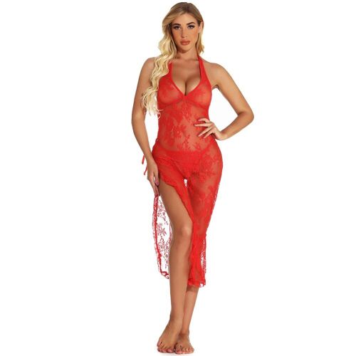 Robe Longue En Dentelle À Fleurs, Grande Taille S M L Xl Xxl 3xl 4xl 5xl 6xl, Lingerie Sexy Transparente, Vêtements De Nuit Pour Femmes