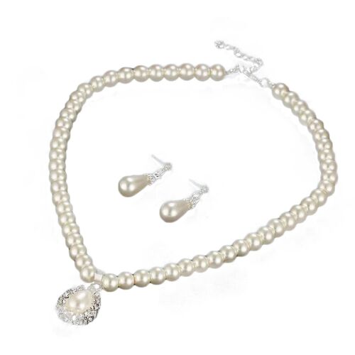 Élégant Water Drop Pendentif Faux Pearl Jewelry Set