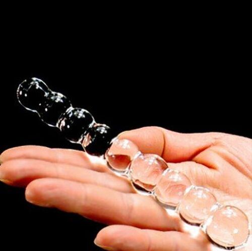 Godemiché En Verre Transparent Pour Femme, Jouet Sexuel Pour Adulte, Avec Perles Anales, Plug, Stimulation Du Point G, Masturbation