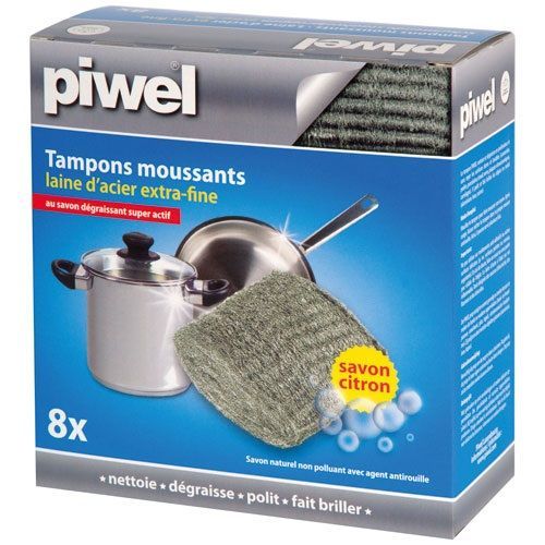 Tampons moussants laine d'acier x8