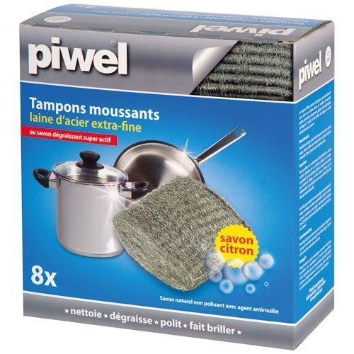 Tampons moussants laine d'acier x8