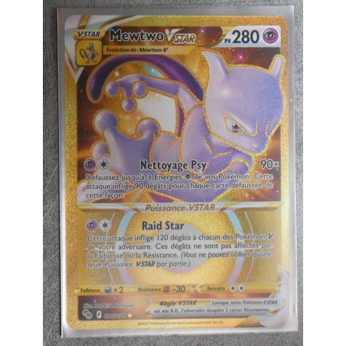 Carte Pokemon Mewtwo Vstar Fa Gold Secrete 086/078 - Eb10.5 - Pokemon Go - Vf