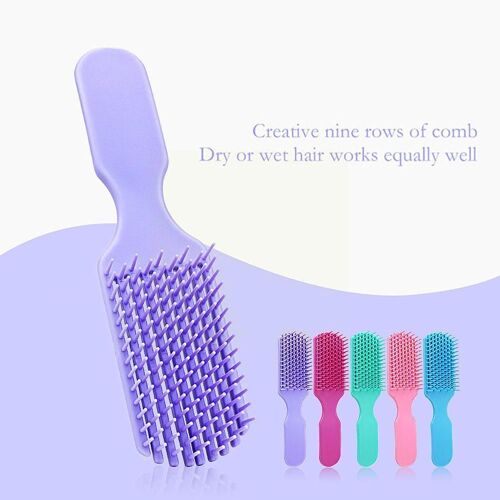 Brosse Démêlante Pour Cheveux Bouclés, Peigne De Massage Du Cuir Chevelu, Pour Femmes Et Hommes, Salon J3g6 