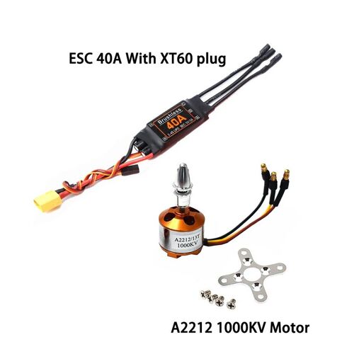 Plug De 1000kv Esc Xt60 - Moteur Sans Balais, Hélice Sg90 9g Servo Pour Rc Partners Wing Helicopte