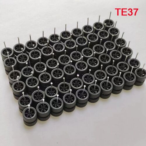 Te37 Black - Mini Roues De Voiture En Alliage Avec Pneus En Caoutchouc Chromé, Mini Voitures Modèles 1:64, Boîte D'allumettes Domeka, Vente Promotionnelle, 60 Pièces, 30 Ensembles, 1/64