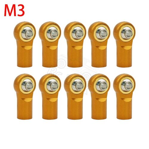 M3 Gold 10pcs - Joint À Rotule En Métal Pour Amortisseur De Voiture Rc 1/10, Chenille Axiale Scx10 Tamiya Cc01 Yk4102