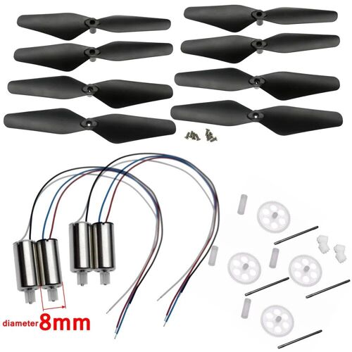 2pset 8 Mm - Kit De Pièces De Rechange Pour Drone, Cadre De Protection Proplessérique, A17s, Hj28, Q6, Drone G6, Bras De Quadricoptère, Engrenage Moteur R2s-Générique