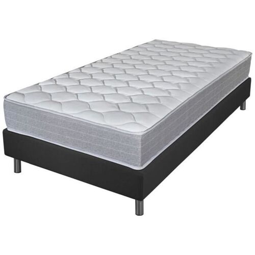 Matelas et sommier 90x190 Madere - Newkit - Soutien ferme - Sommier démonté - Gris