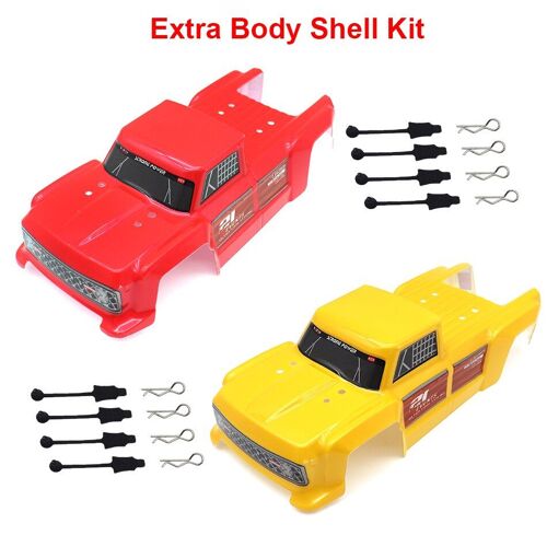 2 Pcs Supplémentaires - Kit De Coque De Carrosserie Modifiée Monster Truck, Mise À Niveau Du Pare-Chocs Avant Avec Lampe, Gros Pneus De Roues, Pièces De Voiture Rc, 144001 144010