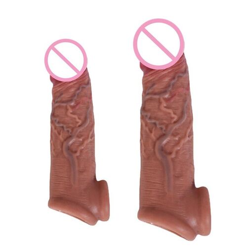Préservatifs En Silicone À Haute Élasticité, Manchon De Pénis Réaliste Pour Hommes, Manchon De Pénis Réutilisable, Godemichet D'extension De Bite Érotique, Jouets Sexuels Améliorés