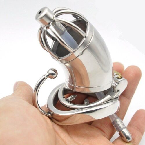 Ceinture De Chasteté Pour Homme En Acier Inoxydable, Cage À Bite Avec Anneau Anti-Décrochage Du Cathéter Uréthal, Anneaux Péniens, Prise Pour Pénis, Jouets Sexuels Pour Hommes
