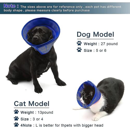 1-Protection Anti-Morsure Cne Collerettes Pour Chien Chat De Chiot Collier Blessure Protecteur De Cne De Cou Rglable