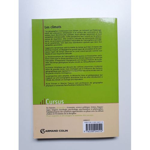 Les Climats - Mécanismes, Variabilités, Répartition