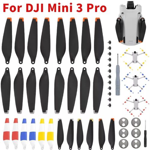 Silver 1 Paire - Hélice De Remplacement Pour Dji Mini 3 Pro,Hélices De Drone Légères, Kit De Capuchons De Moteur