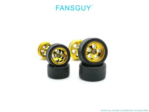 Bsc-B Gild 1 Set - Grande Roue Décalée Avant Et Arrière Pour Voiture, Alliage 1/64, Doré, Argenté, Doré, Argent, Série Bsc, 10.8mm + 12.8mm, 1 Jeu