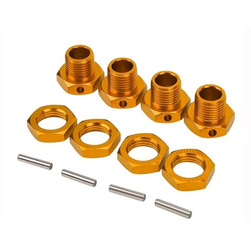 Jaune - Couremplaçant Hexagonal De Roue En Alliage D'aluminium, Kit D'accessoires De Rechange Pour Hsp 1/8 Rc Inoler Car, 17mm, 4 Pièces/Lot