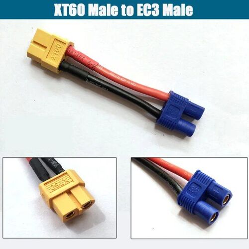 Xt60 M À Ec3 M - Connecteur Adaptateur Femelle À Mâle Pour Batterie Rc Lipo
