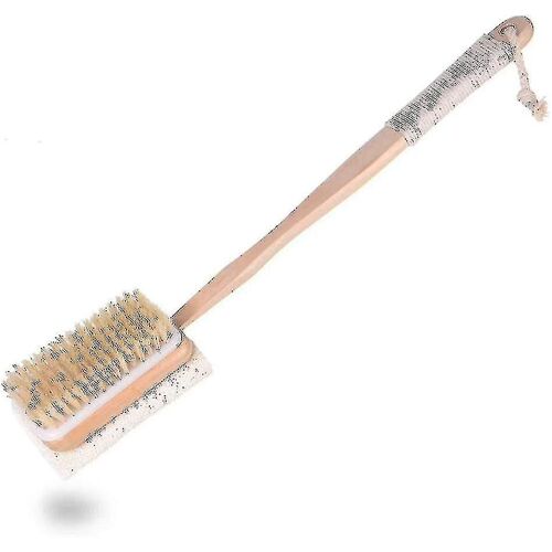 Brosse Pour Le Corps Gommage À Long Manche Bain Peau Sèche Exfoliant Cellulite Brosse Bois De Bambou (Loofah)